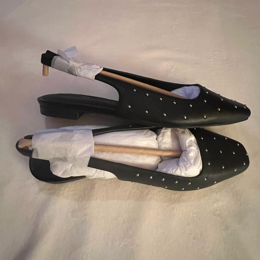 Katy Perry 6.5  Slingback Sandal Shoe Confidant Black w Silver‎ Womens NIB - Picture 3 of 10